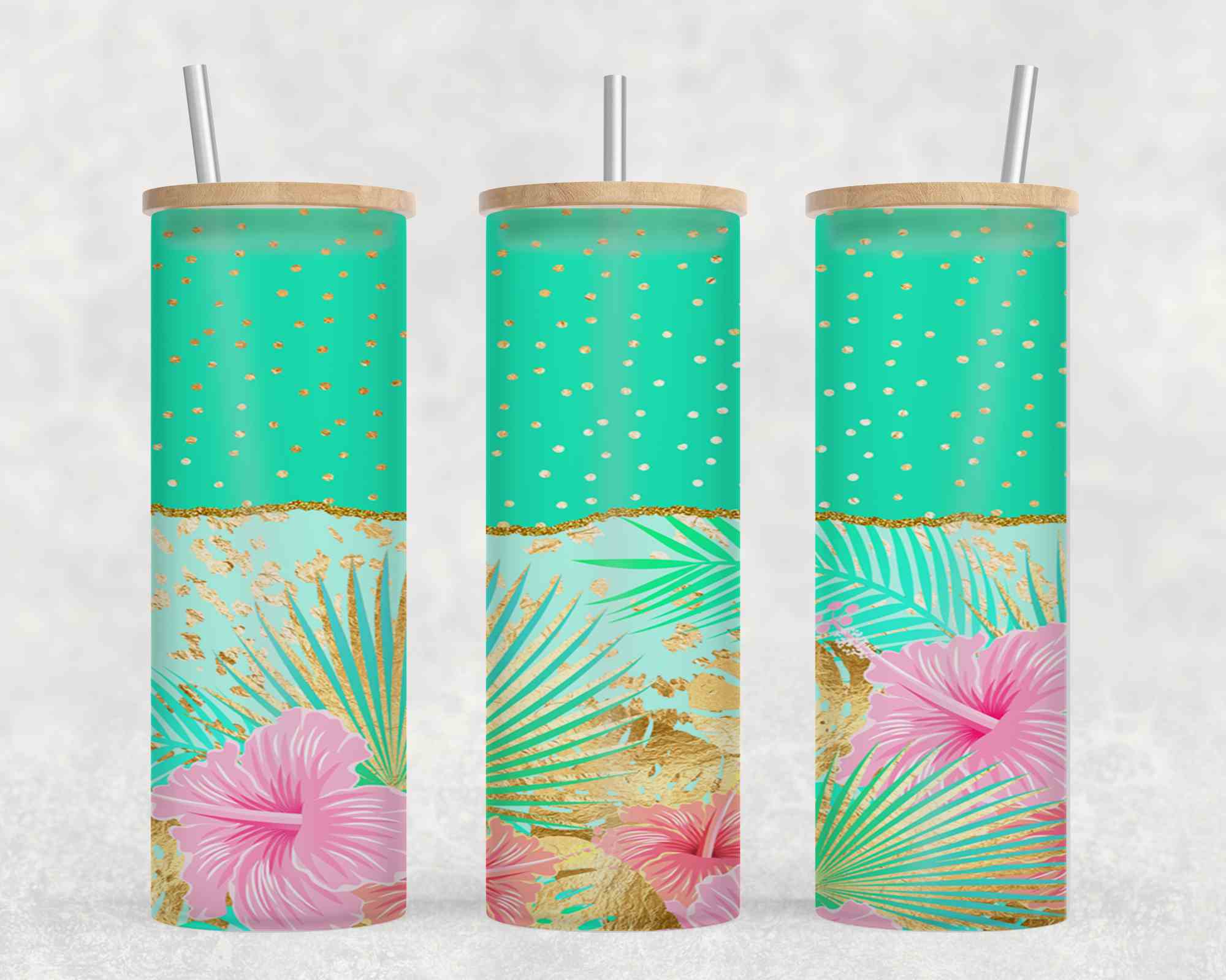 Teal Spot Flower-10614
